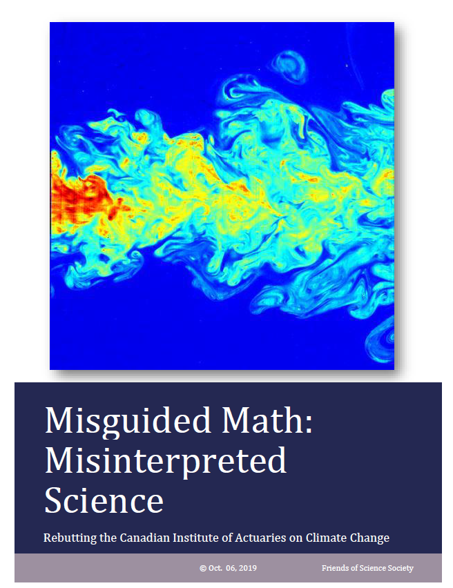 Cover page for Friends of Science report titled "Misguided Math: Misinterpreted Science"